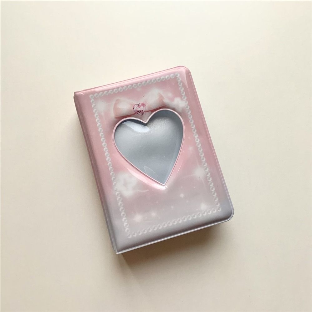 40 Cards INS Photo Album 20 Inner Pages Love Hollow 3 Inch Postcard Binder Hanging Hole Waterproof Card Collection Book