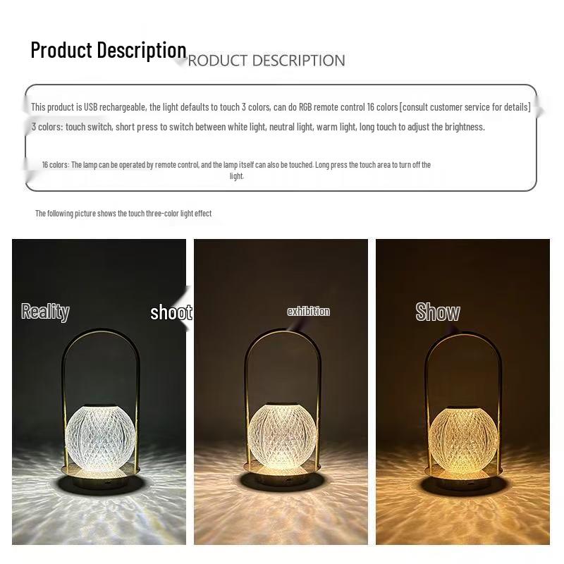 Kreative USB-geladene minimalistische LED-Metall-Tischleuchte - Nachttisch-Nachtlicht-Ornament