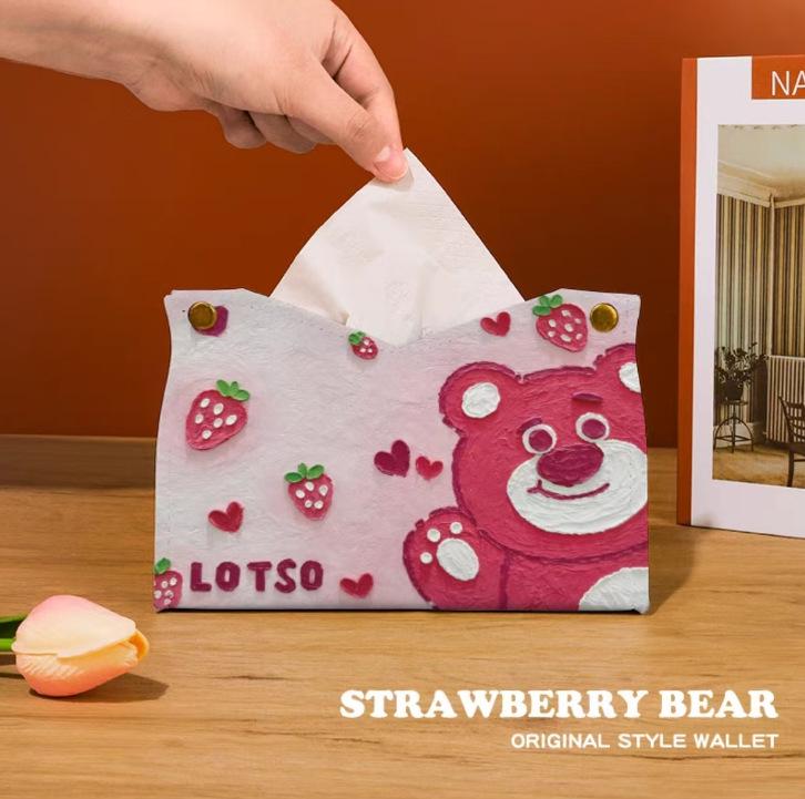 Cartoon Bear Tissue Box - Cute Bedroom & Home Décor with Roll Paper Storage