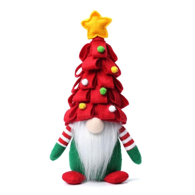 

Christmas Tree Hat Plush Gnomes Doll Decoration Stuffing Swedish Tomtes for Indoor Festives Interior Styling Ornament красный