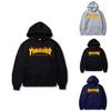 Stylish Flame Print Plus Size Men's Hooded Sweatshirt Sweater
