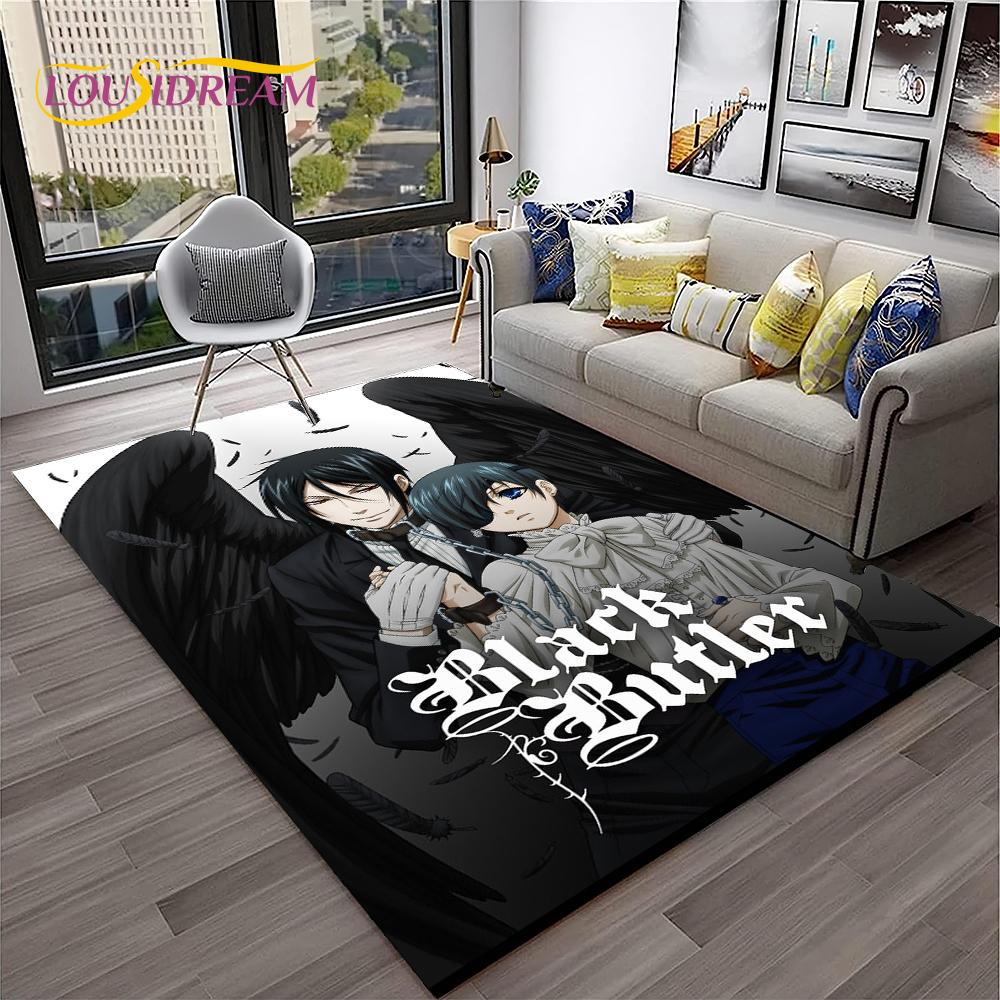 Kreskówkowy dywan 3D Anime Black Butler do domu, salonu, sypialni, na sofę, wycieraczka, dekoracja, dywanik do zabawy dla dzieci, mata podłogowa antypoślizgowa