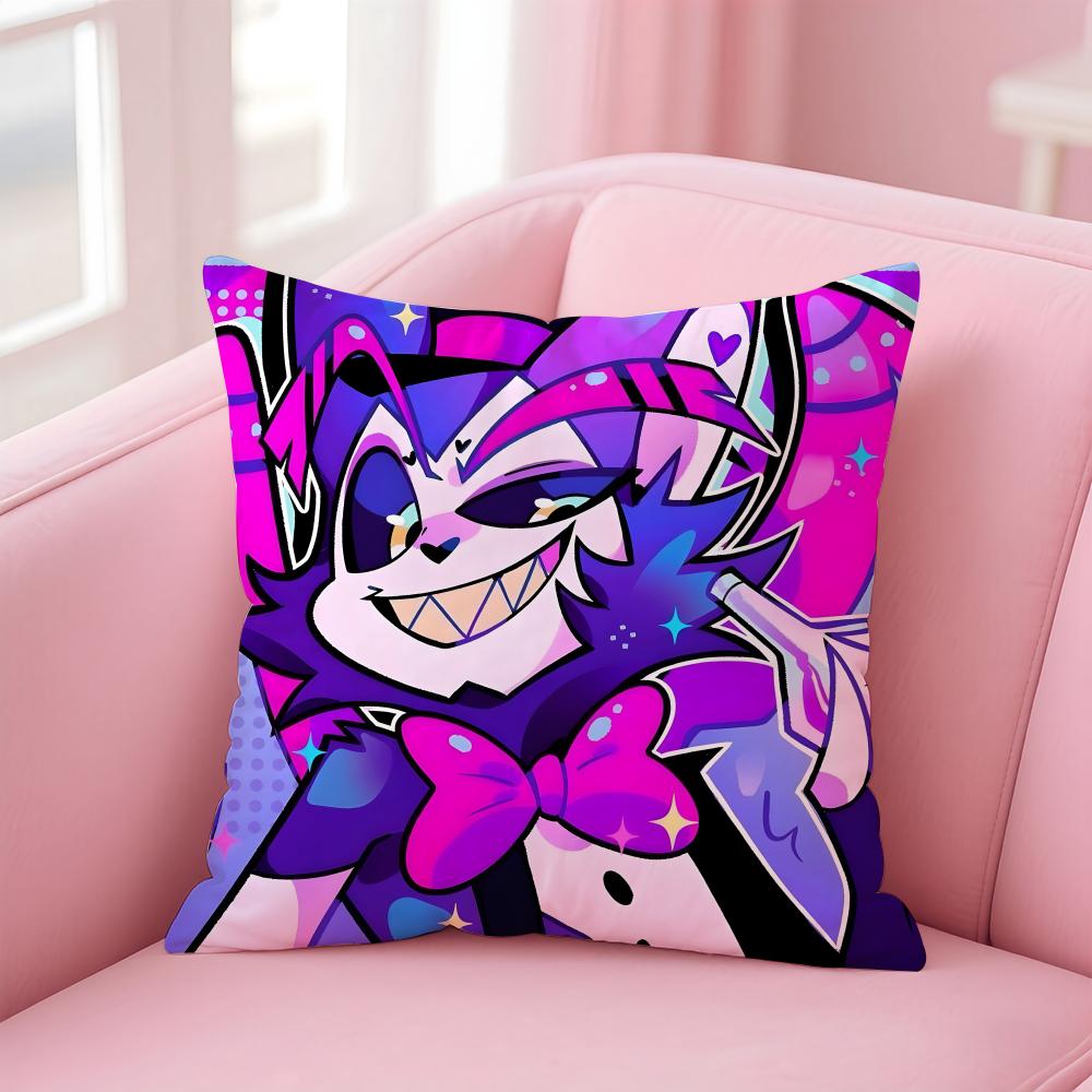 popular anime H-HazbinS H-HotelS Cushion Cover Comfortable Reversible Pillow Cover Ideal for Car Sofa Bedroom & Beyond