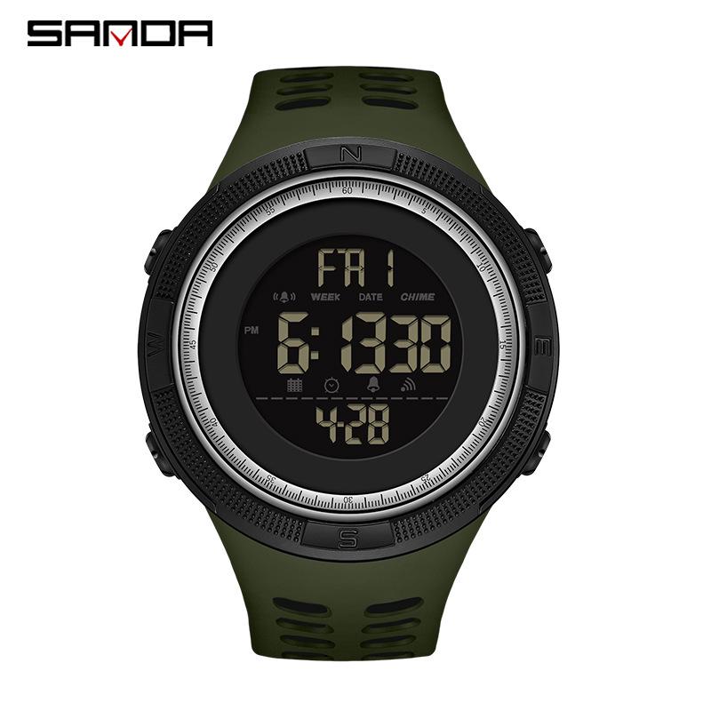 Sanda Youth Fashionable Waterproof Electronic Wristwatch for Men