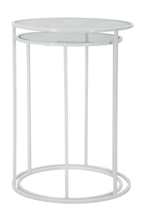 Table White Harts Pair Cm Ø 43X60-38X55
