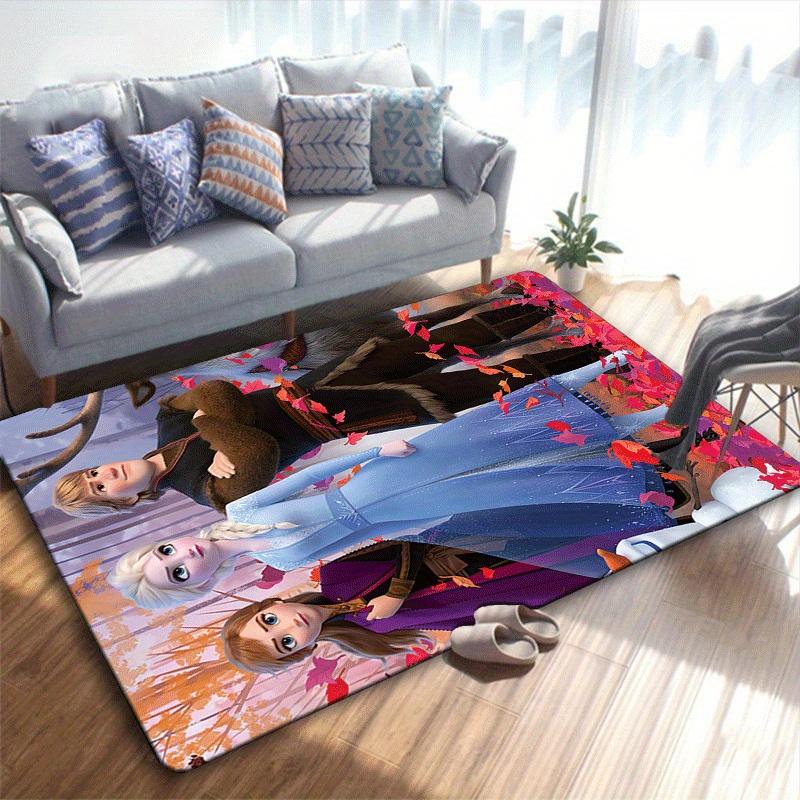 1 Alfombra de área Frozen, Dormitorio y Sala de juegos Duradera, Resistente a las manchas y Fácil de limpiar, Sala de estar