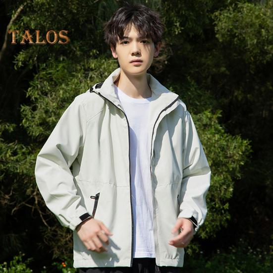 Pánská outdoorová trenčkotová bunda Stojáček s kapucí, dlouhý rukáv, zip, zapínání, bunda proti poškrábání, větruvzdorná