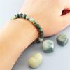 Festive Gifts Green Seraphinite And White Jade Beaded Bracelet Fresh Natural Fashion Jewelry For Men And Women Daily Wear Simple Versatile Accessory
