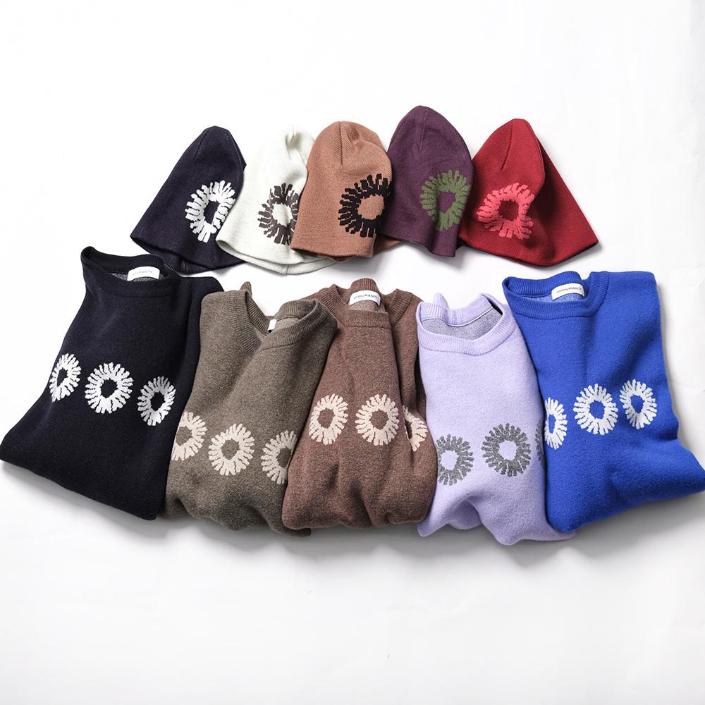 999Hyumeoniti Logo Symbol Jacquard Beanie (Brown)