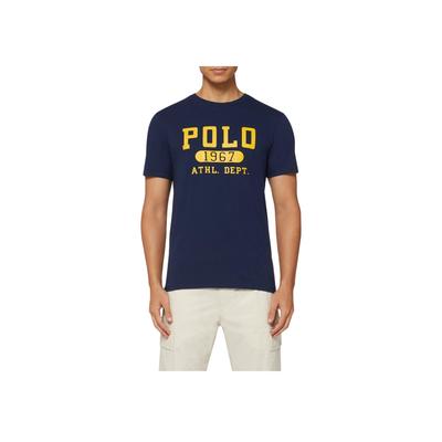 Polo Letter Print Crew Neck Short Sleeve T-Shirt Men Tops 710782133-001