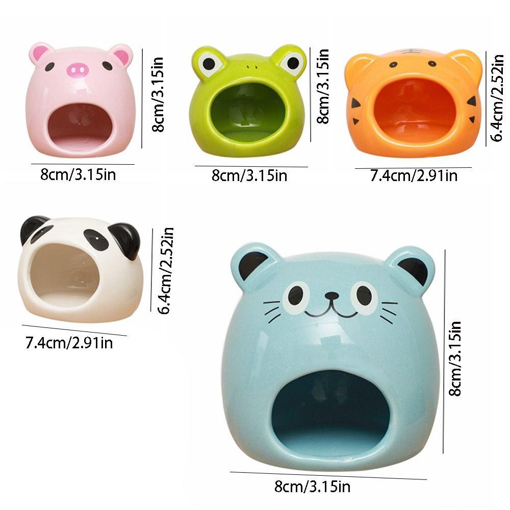 Ceramic Pet Small House Animal Shaped Hamster Bed Heat Dissipation Hamster Nest  Golden Bear