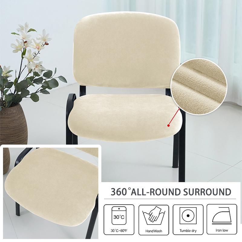 2Pcs/Set Solid Color Velvet Folding Dining Chair Cover Office Chair Backrest Seat Covers chair Slipcovers for Office Wedding