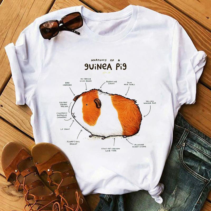 Harajuku Kawaii Tshirt Anatomia Da Raposa Gato Grfico Tees Das Mulheres Tops Esttica T Shirt Tripulao Pescoo Roupas De Vero Para As Mulheres