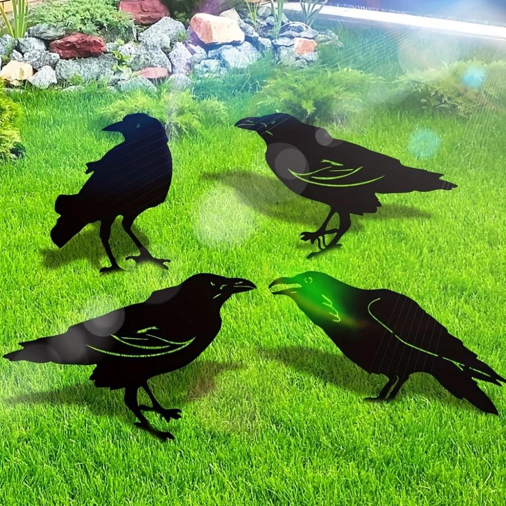 1pc Black Crow Silhouette – Cute Metal Bird Garden Statues, Decorative Yard Stakes for Lawn, Garden, and Outdoor Decorations