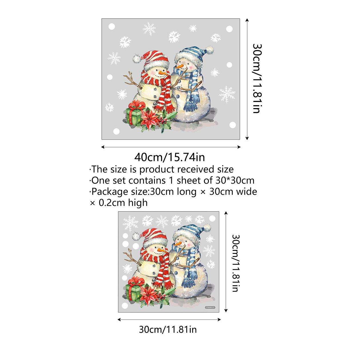 

Рождественские домики Наклейки на окна Съемные Самоклеящиеся Двусторонние Снежинки Рождественская елка Наклейки на стену Стекло для украшения дома