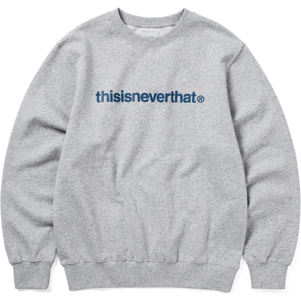 Thisisneverthat SS25 Loose Ribbed Edge Letter Print Casual Comfortable Crewneck Sweatshirt Unisex sweatshirt Gray TN250TSWCW03HGR