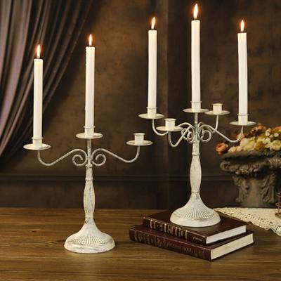 Decor suport de lumânare din fier forjat vintage detașabil cu 3/5 brațe, sfeșnic metalic pentru lumânări conice, ornament piesă centrală de masă pentru casă, birou, sufragerie