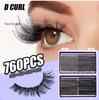 Natural 760 Cluster False Eyelashes - Curved Segmented & Self-Adhesive Individual Lashes