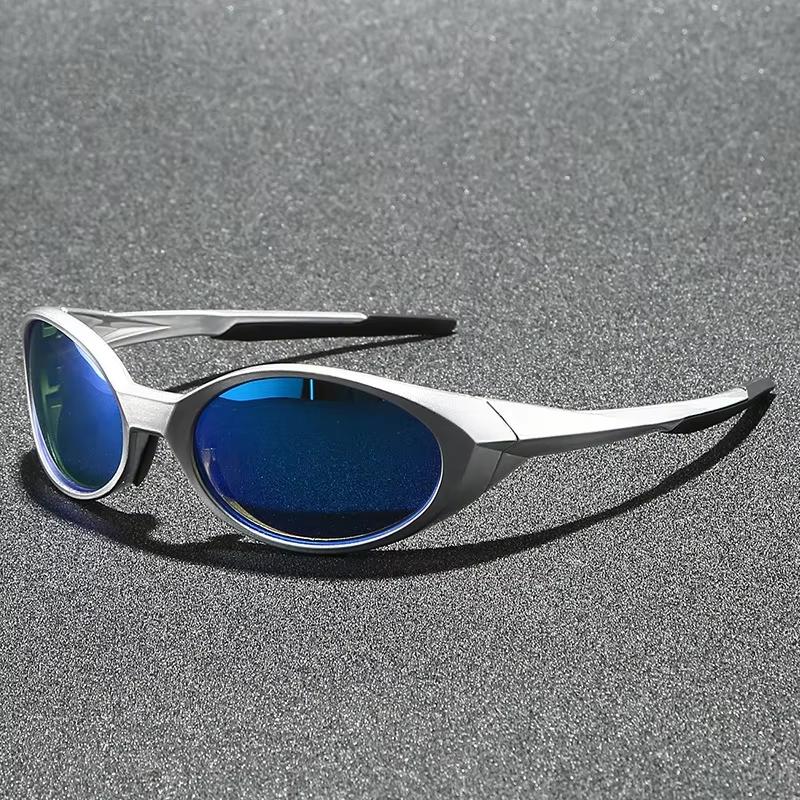 2026 Outdoor Sports Polarized Sunglasses Women Men Unisex Oval Glasses Reflective Mirrored Lens Color Patchwork Shades