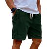 Men's Casual Shorts With Elastic Waist Drawstring And Corduroy Fabric, Stylish Design