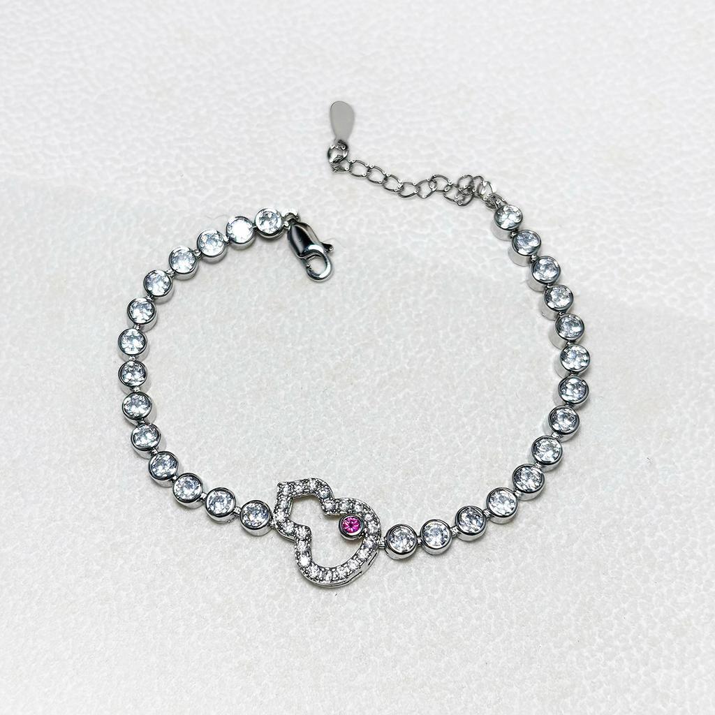 Bracelet Gourd Bubble Row Diamant Tempérament Mode Femme Luxe Léger Haut de Gamme Bijoux de Main Niche Exquis Corindon