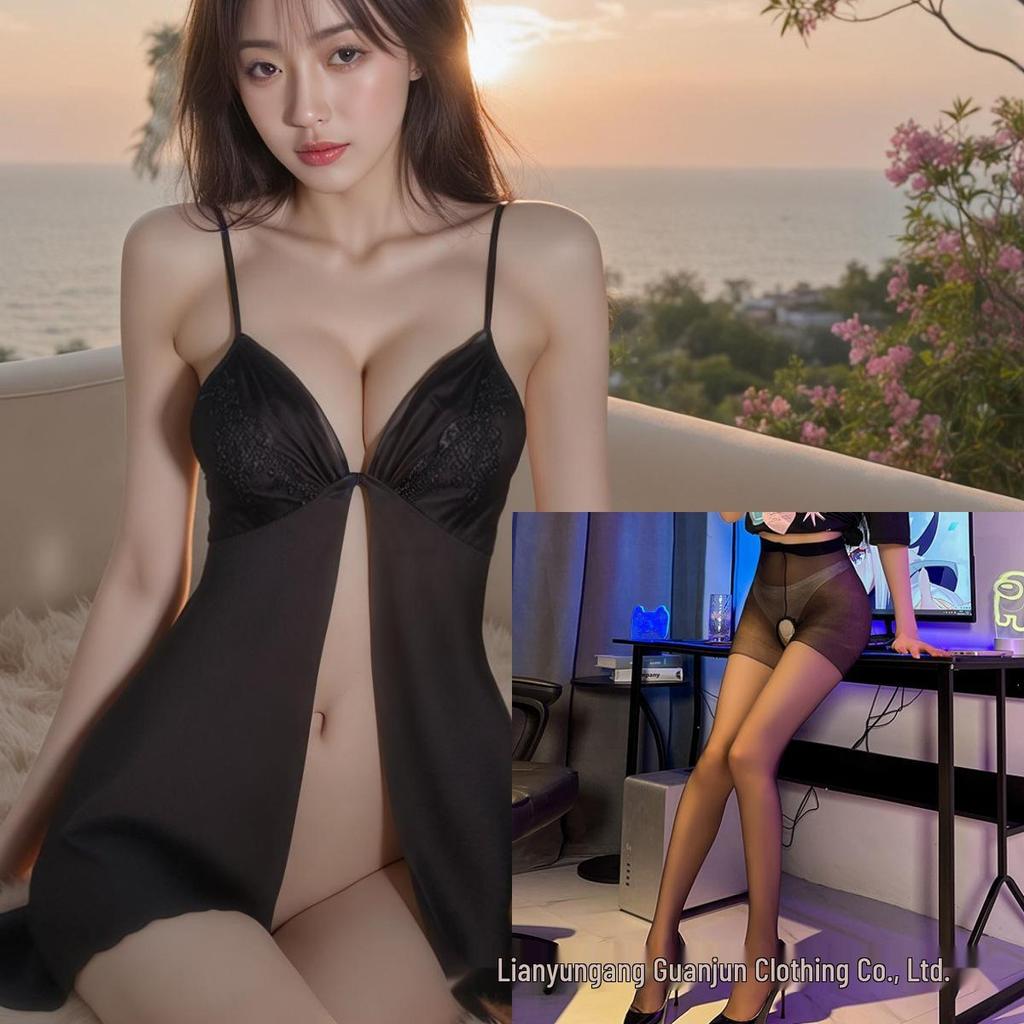 French Allure Ice Silk Satin Lingerie Set: Flirtatious Quick-Release Robe