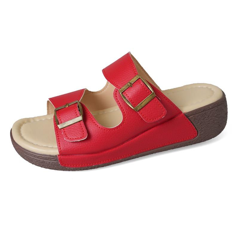 

Women’s Roman Wedge Platform Slide Sandals Comfortable Summer Shoes 43 красный