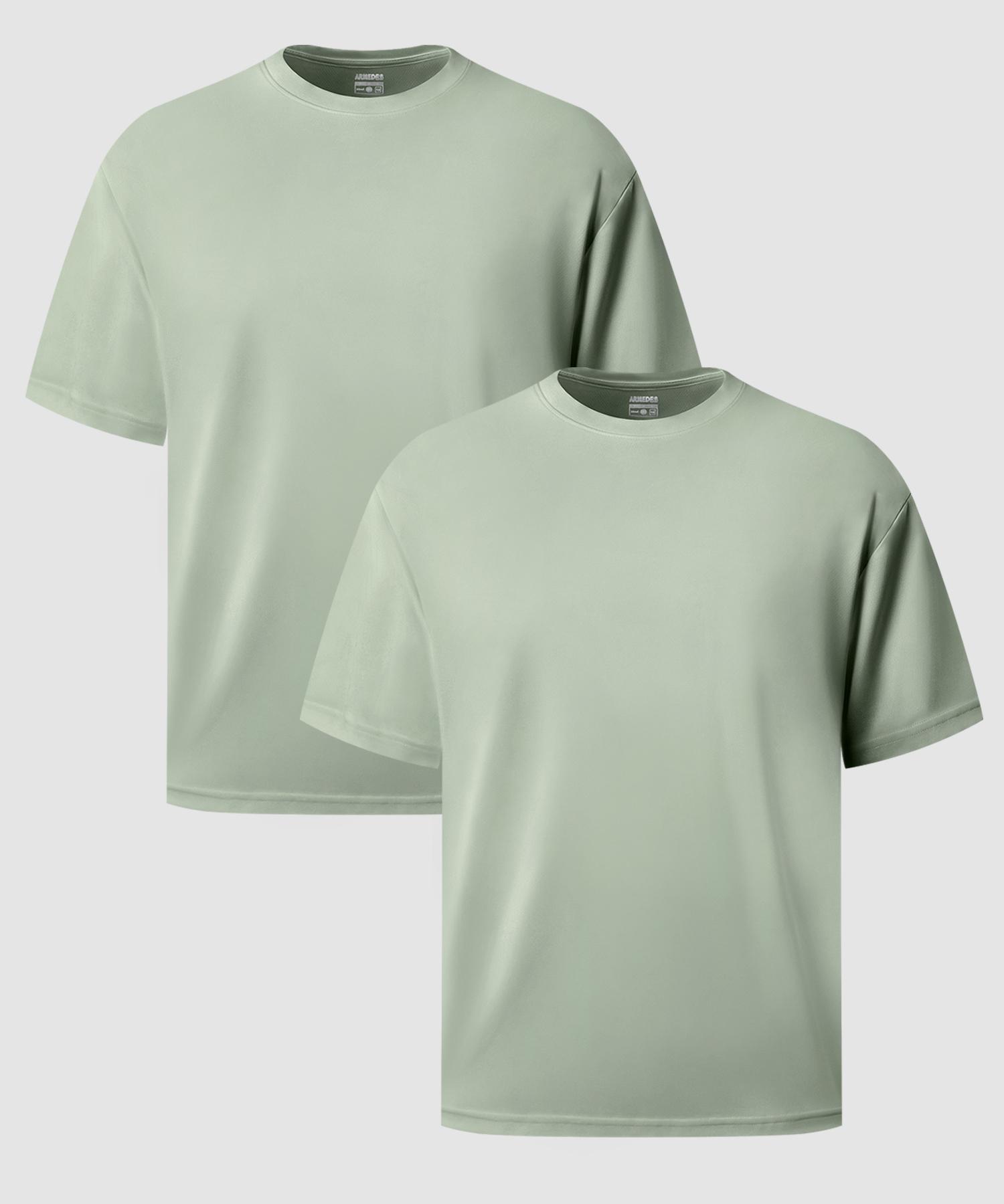 Armedes [2Pack] Functional Oversized Short Sleeve T-Shirt Ar-188 Black/M