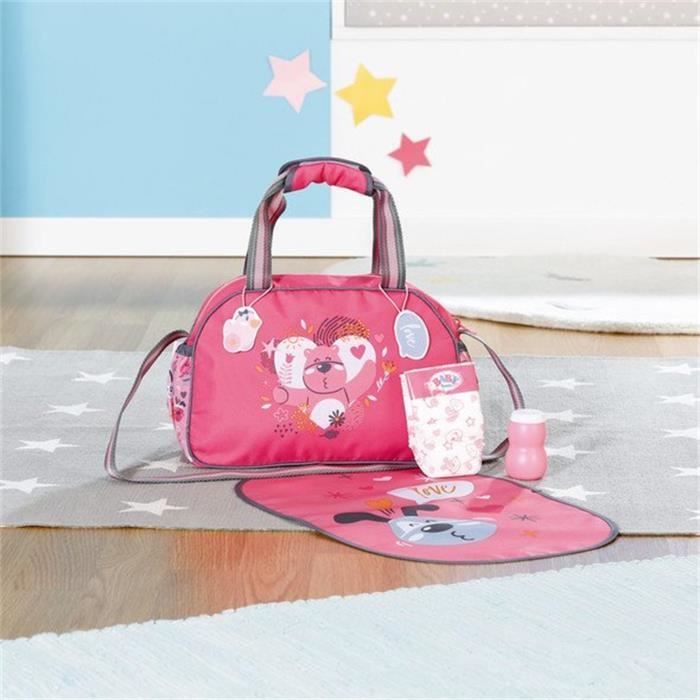 Sac À Langer BABY BORN - ZAPF CREATION - Changing Bag - Rose - Pour Poupée 36 Et 43 Cm