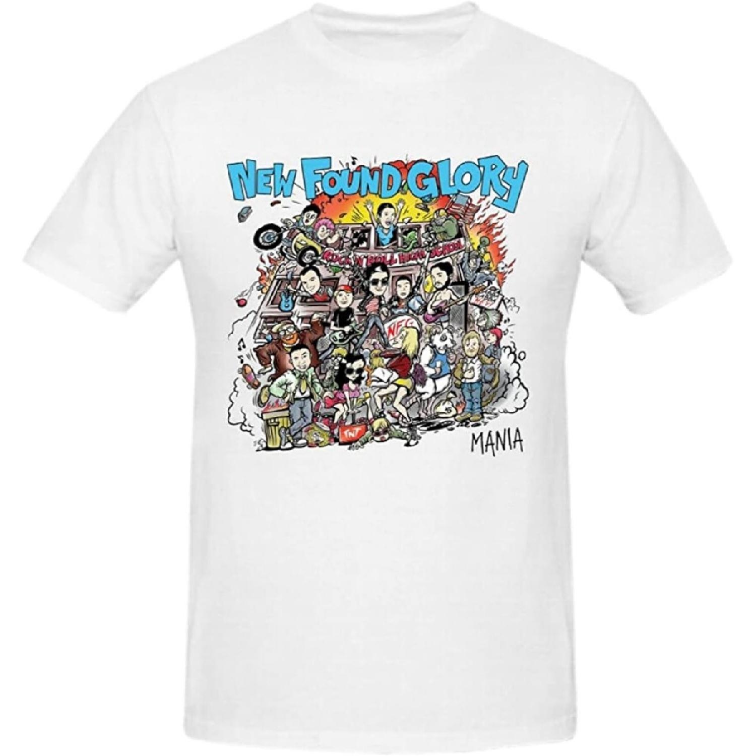 LIANNINGXIANG New Found Glory Mania Graphic T Shirts for Men Crew Neck XS S