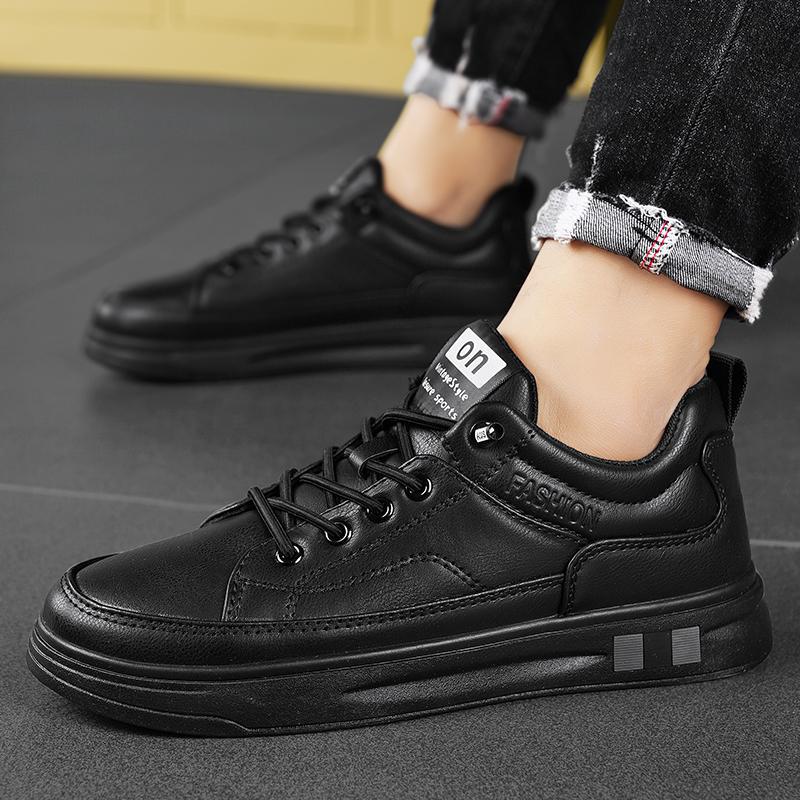 

2025 winter new products men s board shoes fashionable high quality trendy casual white shoes comfortable student shoes men s shoes 44 чёрный