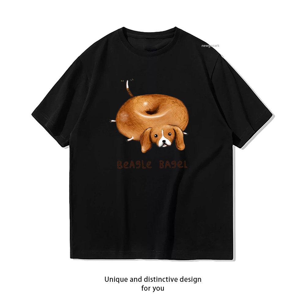 

Beagle Dog Bagel Coffee Tshirt Women Unisex Casual Cotton Graphic T Shirts Creative Streetwear Classic Aesthetic Shortsleev 4XL