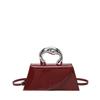 Multi Color Patent Leather Mini Top Handle Bag For Women Retro Crossbody Bag With Wavy Metal Handle For Daily Party Wedding