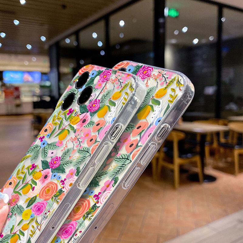 Flowers Phone Case For iPhone 17 Case iPhone 13 12 11 16 15 17 Pro 14 Pro Max XR XS 7 8 Plus SE Shockproof Soft Silicone Cover