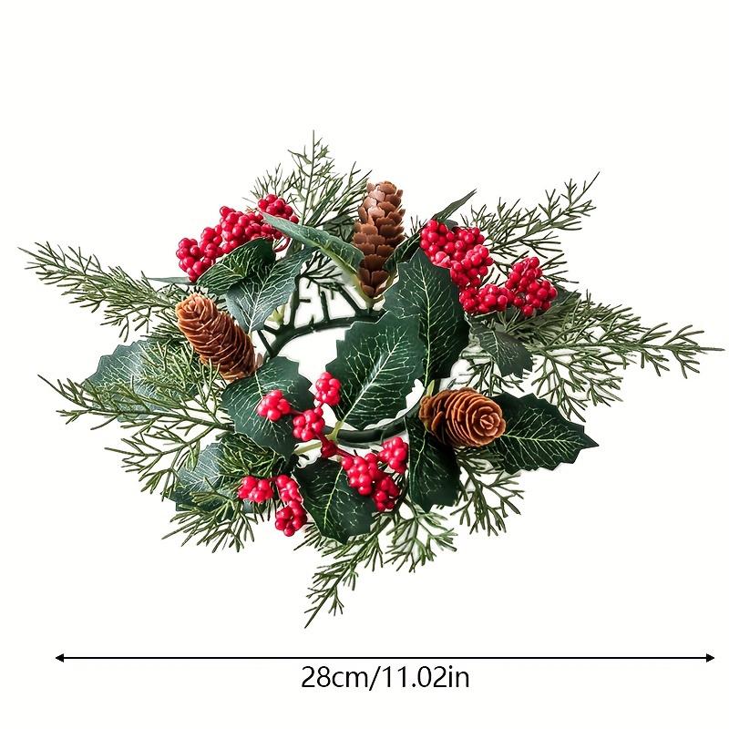 1ks Elegantní aranžmá Ornament Bytový dekor Berry Svícen Simulace věnce Borovice Šiška Vánoce
