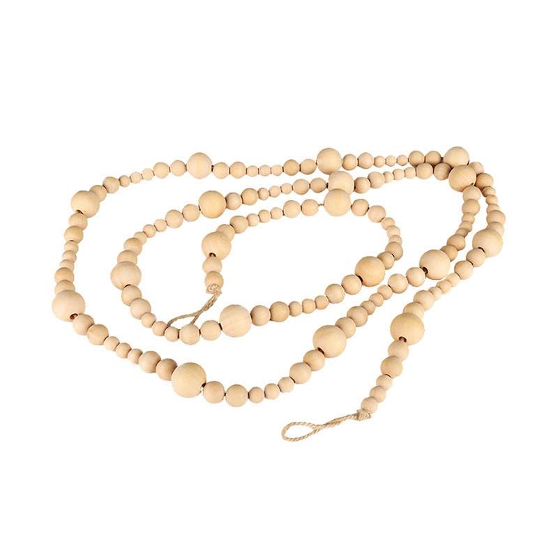 

1/2 шт. Декоративная гирлянда из бисера и шпагата 2,2 м из ротанга, гирлянды из натурального дерева, подвесное украшение на рождественскую елку, деревенская кисточка из бисера