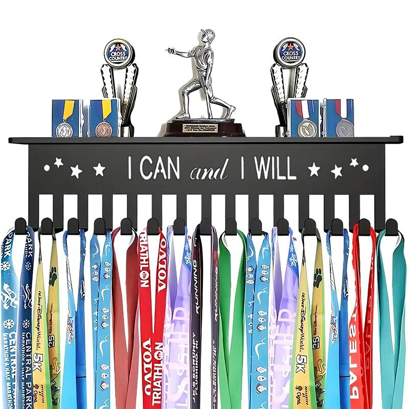 Medal Display Rack Metal Medal Hanger Holder Wall Mounted Large Capacity Award Holder For Race Soccer Basketball Sports Karate