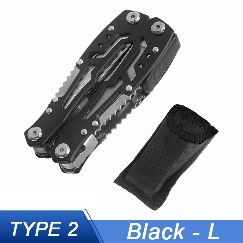 

Мини-нож Брелок Карманный нож Плоскогубцы Складные плоскогубцы Складные плоскогубцы Складной нож с лезвием 13 видов мультиинструмента из нержавеющей стали Black-L