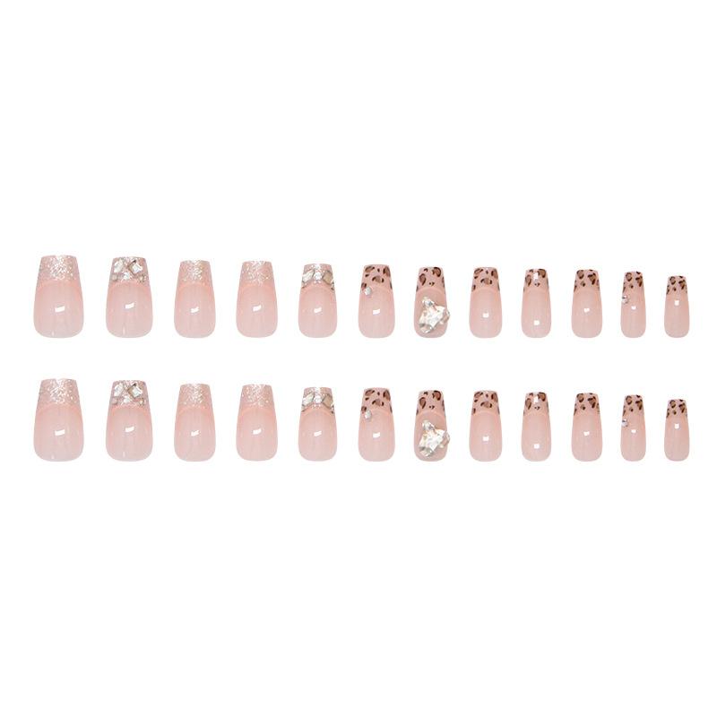 24 Pcs Explosive Love Diamonds Stacked Diamonds French Sweet Girl Fashion Atmosphere Wearing Nail Removable Nail Art Diamond 24 Pieces