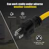 3 Prong Double Male Adapter Male to Male 5-15P Extension Cord 12AWG 125V US Plug Generator Cord for Transfer Switch Extension