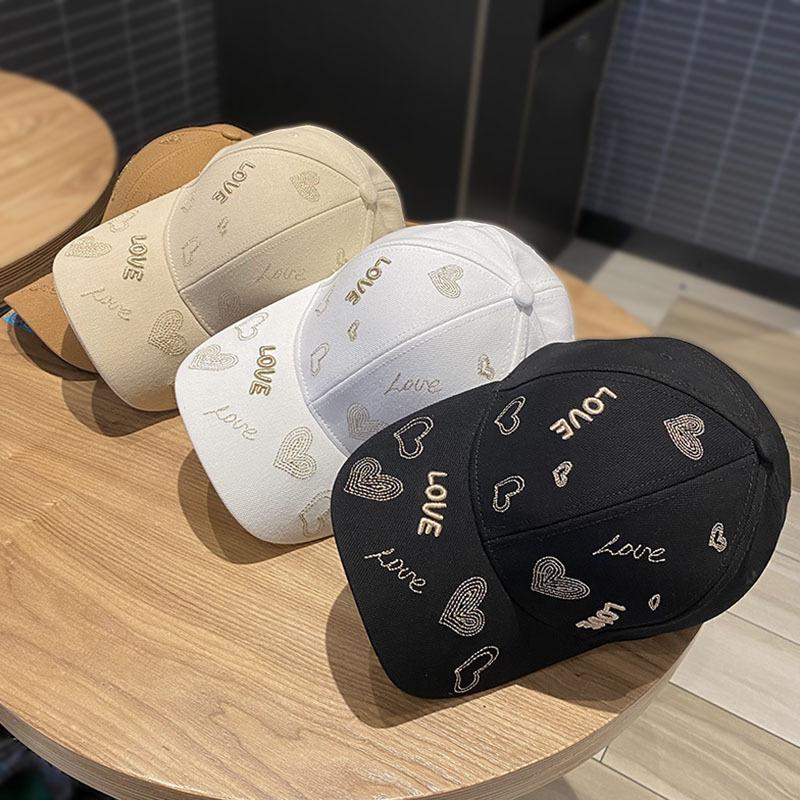 Love embroidery hard top cap children's spring brand high quality versatile baseball cap love couple sun hat