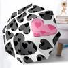 1pc Heart Print Automatic Open/Close Umbrella with Windproof, 8-Rib Sturdy Canopy, , Outdoor Accessory, Ideal for Gifts Yy251117109