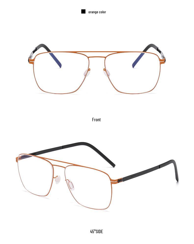 Autumn Aviator-Style Screwless Glasses: High Prescription, Fashionable Retro Frame for Women and Men