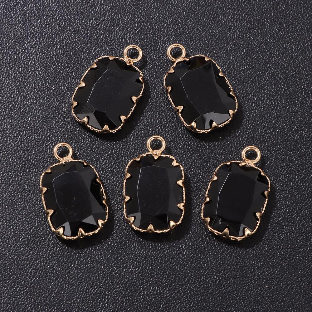 2pcs Natural Stone Pendant Quartz Lapis Chalcedony Amethysts Tiger Eye Stone Connector Charm For Making Necklace Bracelet