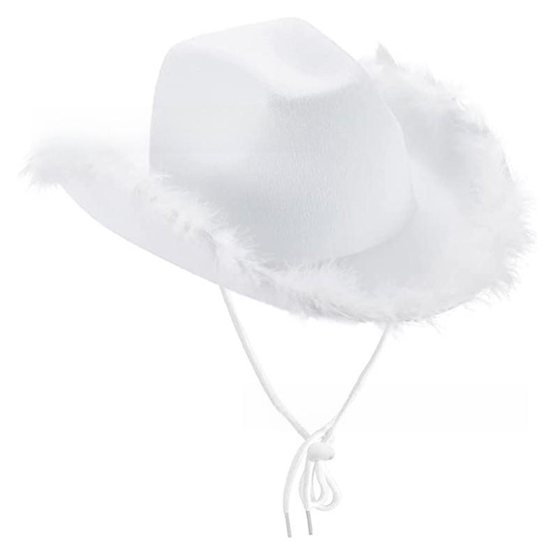 Rosa Stoff-Cowboyhut mit Sternverzierungen und leuchtender Krone für Partykleidung und Geschenke