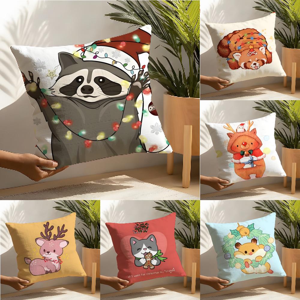 Funny Animals On The Internet Pillow Case Cotton Linen Fabric Square Zipper Pillowcase Home Decorative Living Room