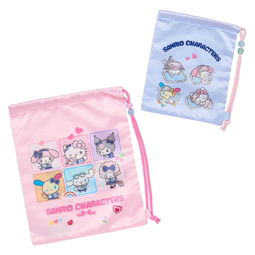 Sanrio drawstring bag set of 2 Academy Sparkling Sanrio Characters Recommended age 3 and up 005533 (#Sanrio Journey)