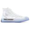 OFF-WHITE X Converse Chuck Taylor All Star Hi THE TEN Collaboration Comfortable Non-Slip High-Top Sneakers Unisex White and Blue