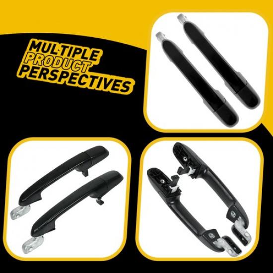 2PCS Rear Outside Door Handle Set For 06-11 Hyundai Accent Primed Black LH RH H