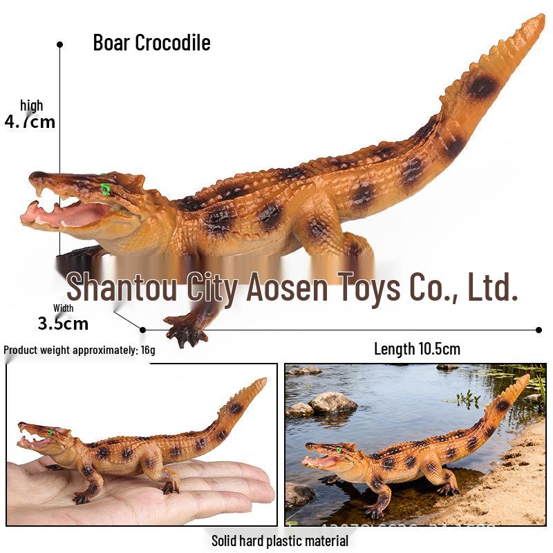 Children s Solid Simulation Animal Toy: Chinese Alligator, Wild Boar, Emperor Crocodile Car Decoration